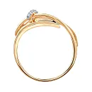 Кольцо из красного золота с фианитами