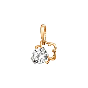 Подвеска из красного золота с фианитом