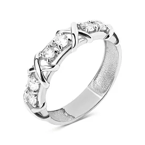 Кольцо из белого золота с фианитами