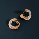 Серьги из красного золота с фианитами