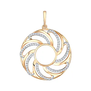 Подвеска из красного золота с фианитами