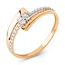 Кольцо из красного золота с фианитами