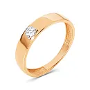 Кольцо из красного золота с фианитом