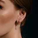 Серьги из красного золота с фианитами