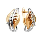 Серьги из красного золота с фианитами