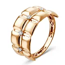 Кольцо из красного золота с фианитами