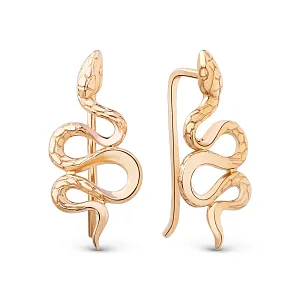 Серьги каффы из красного золота