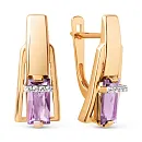 Серьги из красного золота с аметистами