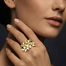 Кольцо из желтого золота с фианитами