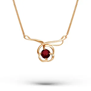 Колье из красного золота с гранатом