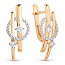 Серьги из красного золота с фианитами