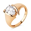 Кольцо из красного золота с фианитом