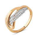 Кольцо из красного золота с фианитами