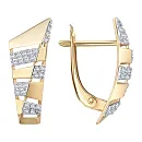 Серьги из красного золота с фианитами