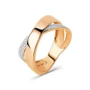 Кольцо из красного золота с фианитами