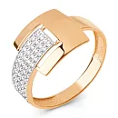 Кольцо из красного золота с фианитами