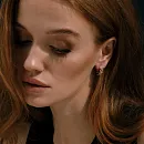 Серьги из красного золота с фианитами