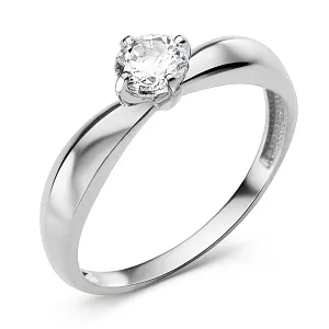 Кольцо из белого золота с фианитом