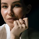 Кольцо из красного золота с фианитами