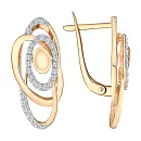 Серьги из красного золота с фианитами