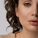 Серьги продевки из красного золота