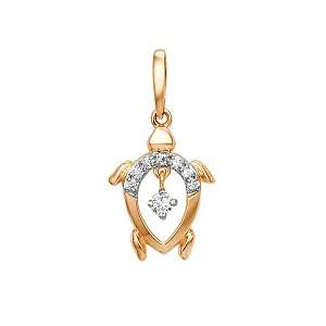 Подвеска из красного золота с фианитами