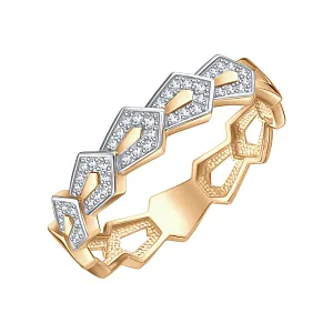 Кольцо из красного золота с бриллиантами