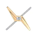 Кольцо из красного золота с фианитами