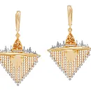 Серьги из желтого золота с фианитами