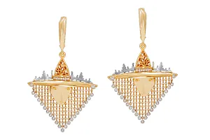 Серьги из желтого золота с фианитами