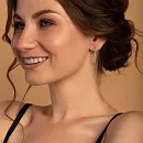 Серьги из красного золота с фианитами