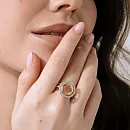 Кольцо из красного золота с фианитами