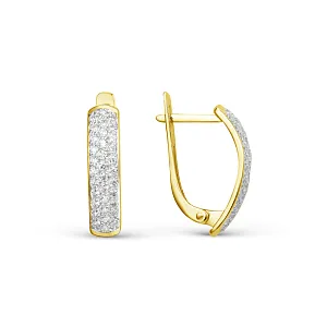 Серьги из желтого золота с фианитами