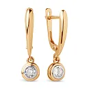 Серьги из красного золота с фианитами