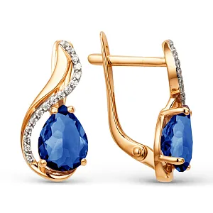 Серьги из красного золота с корундами