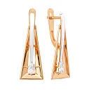 Серьги из красного золота с фианитами