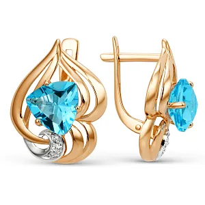 Серьги из красного золота с swiss топазами