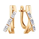 Серьги из красного золота с фианитами