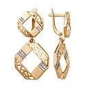 Серьги из красного золота с фианитами