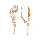 Серьги из красного золота с фианитами