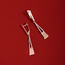 Серьги из красного золота с фианитами