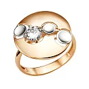 Кольцо из красного золота с фианитом