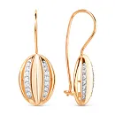 Серьги из красного золота с фианитами