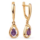 Серьги из красного золота с аметистами