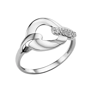 Кольцо из белого золота с фианитами