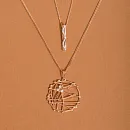 Подвеска из красного золота с фианитами