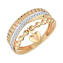 Кольцо из красного золота с фианитами