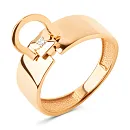 Кольцо из красного золота с фианитом