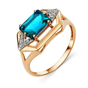 Кольцо из красного золота с топазом