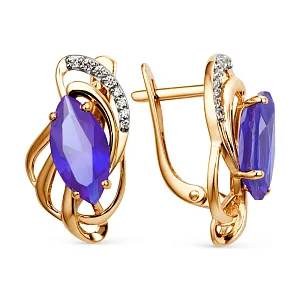 Серьги из красного золота с аметистами